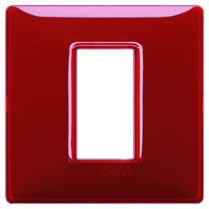 PLACCA 1M REFLEX RUBINO VIMAR PLANA PER SCATOLA ROTONDA 1 MODULO 14641.51 Reflex rubino