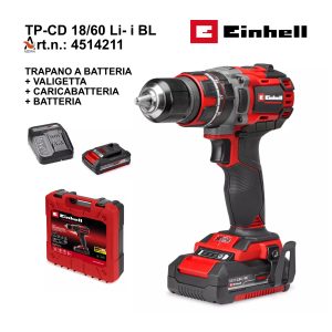 TRAPANO A PERCUSSIONE A BATTERIA TP-CD 18/60 Li- i BL  – EINHELL 4514211