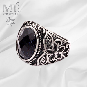 Anello Ovale Lavorazione Gotica