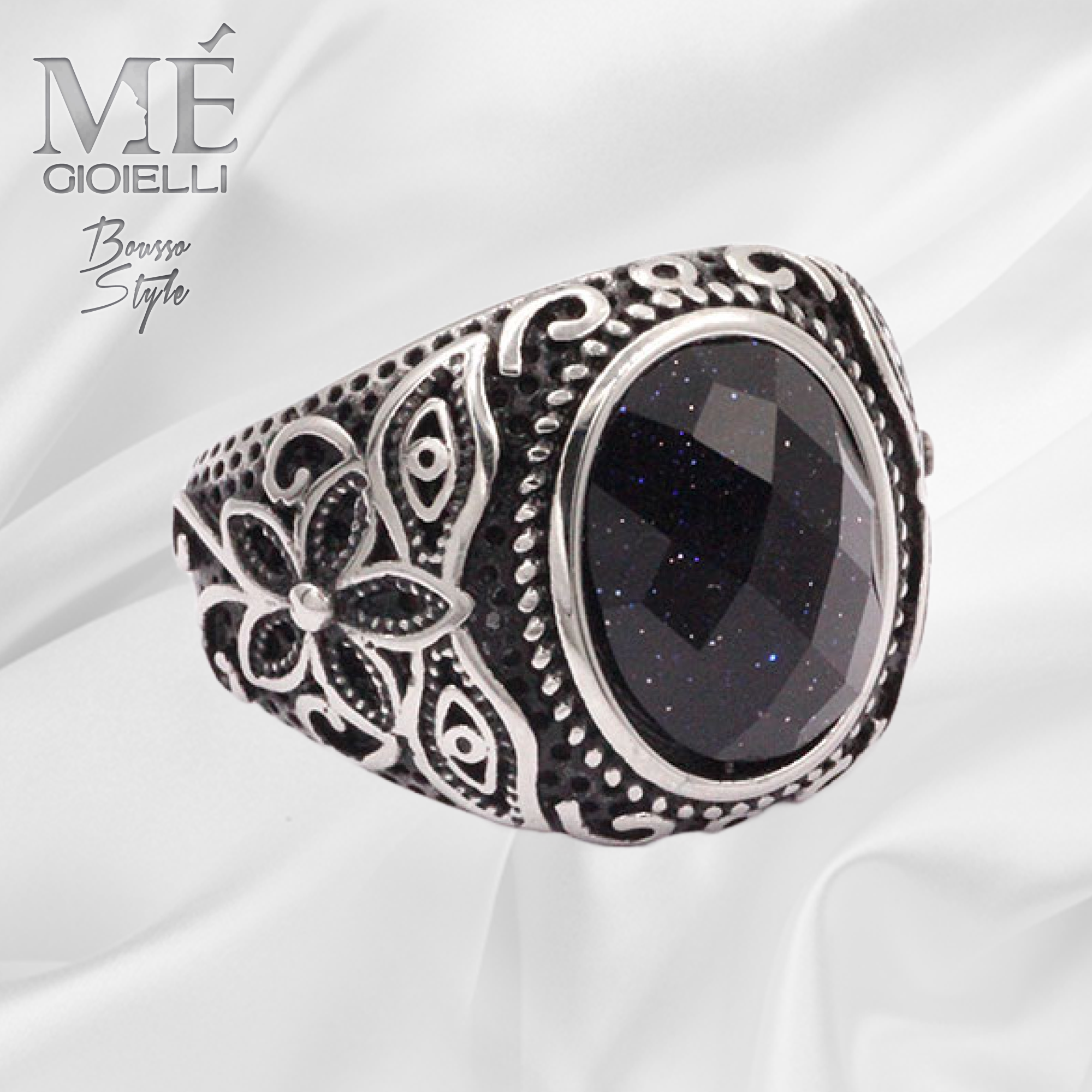 Anello Ovale Lavorazione Gotica - immagine 3