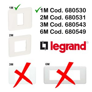 PLACCHE LEGRAND VELA BASIC PER SERIE CIVILE – PLACCA BIANCO CLASSICO 1 Modulo