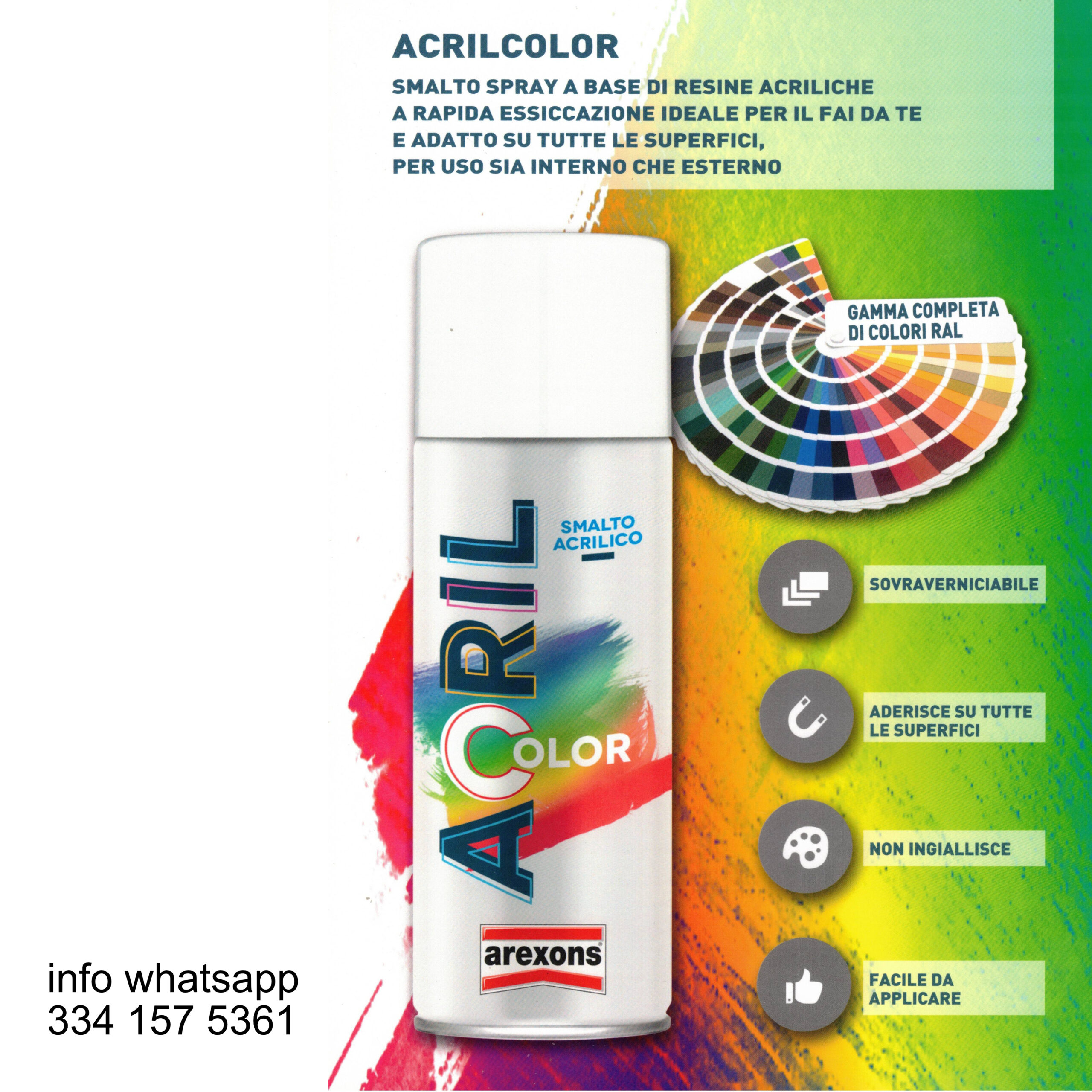 BOMBOLETTA AREXONS SPRAY 3957 Grigio Chiaro Ral 7035 SMALTO BASE ACRILICA – VERNICE ACRILCOLOR - immagine 4