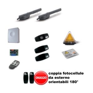 KIT AUTOMAZIONE PER CANCELLI A BATTENTE TELCOMA/CARDIN BL-ASY-324 24V +omaggio coppia fotocellule