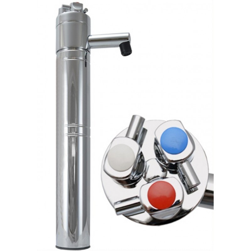 Colonna a 3 vie cromo con maniglie - immagine 2