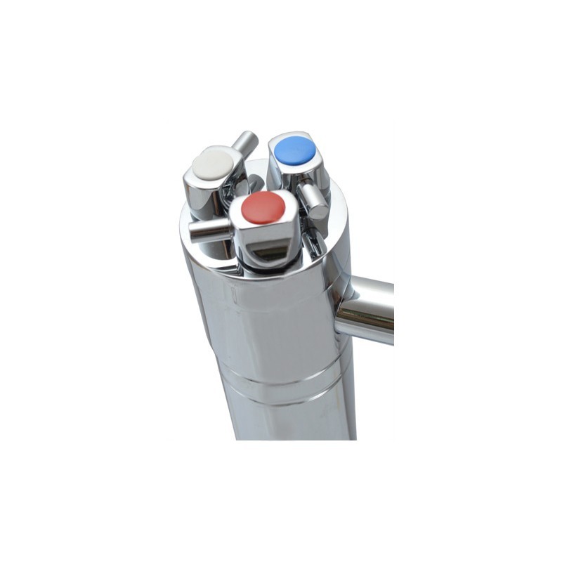 Colonna a 3 vie cromo con maniglie - immagine 3