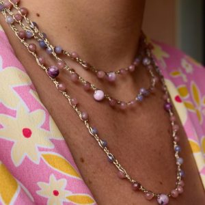 Collana Alba Rosa, Nocciola e Malva Mix Naqi