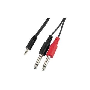 Cavo mini jack 3,5 mm stereo – 2 jack 6,3 mm mono 2 mt