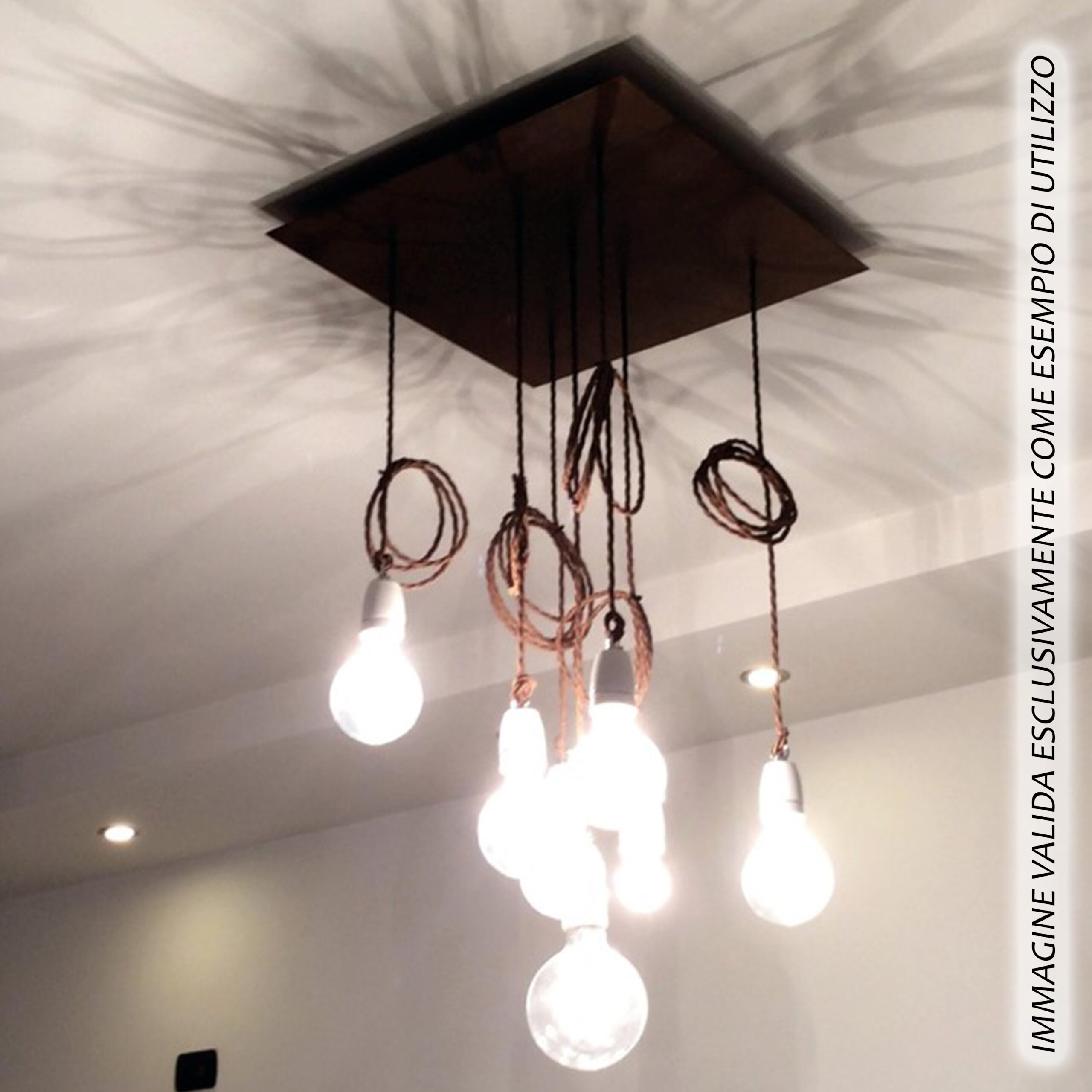 CAVO ELETTRICO TRECCIA 2×1 (2fili da 1mm di sezione) IN TESSUTO VINTAGE COLOR MARRONE, ideale per lampadari pendenti e per isolatori. - immagine 8