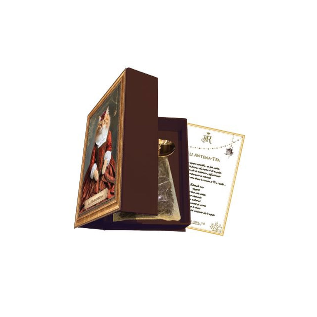 Gli AntenaTea La Baronessa Tè in foglia 60 grammi con Dosatore in acciaio dorato e Cartiglio - immagine 3