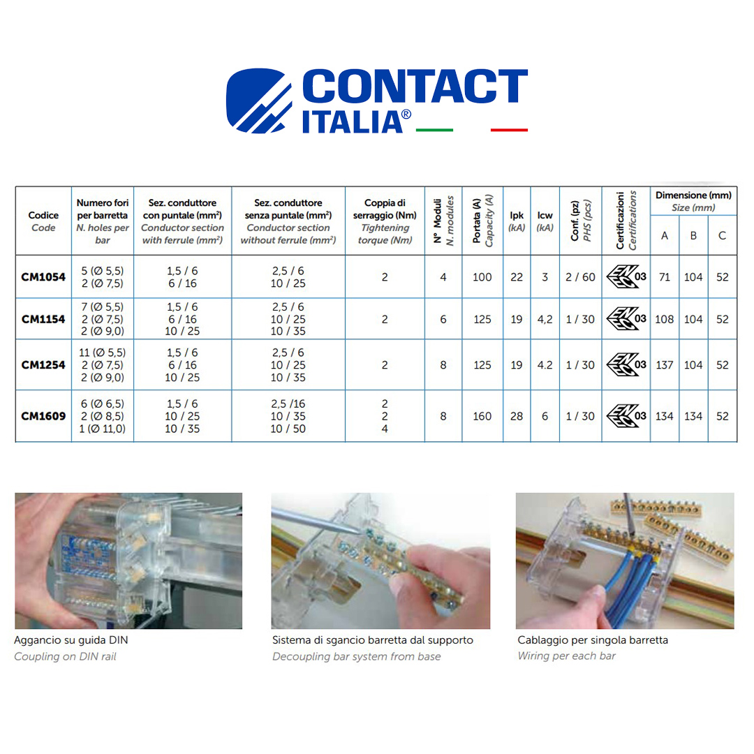 CM1054 100A 7FORI MORSETTIERA DIN TETRAPOLARE - immagine 2