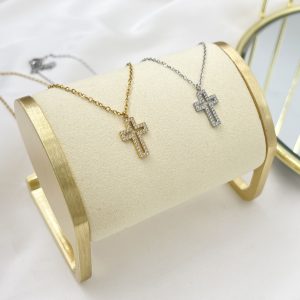 Collana Croce Traforata Diamond in acciaio free nichel