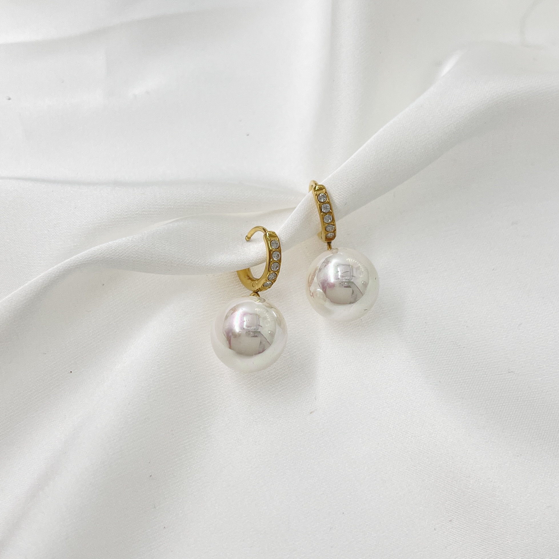 Orecchini Perla Brillantini - immagine 3