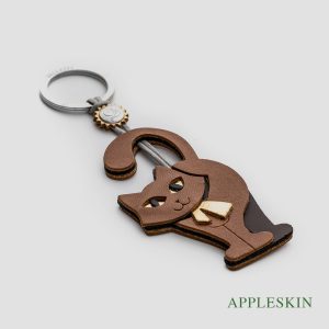 Portachiavi in Apple Skin Gatto Marrone Chiaro Dallaiti