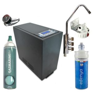 Refrigeratore sotto lavello completo di sistema di filtrazione, Co2 e rubinetto 3 vie