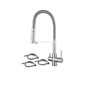 Rubinetto miscelatore a 3 vie cromo lucido con doccetta a molla