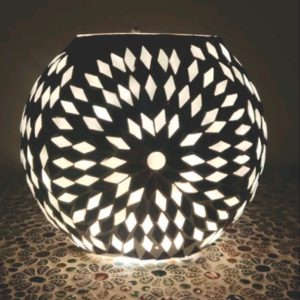 Lampada Vetro Mosaico Triangoli Black & White