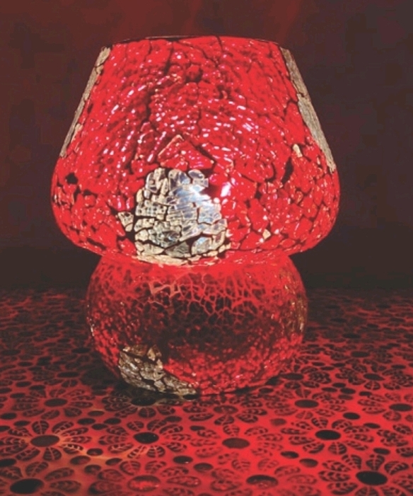 Lampada Fungo Vetro Marmorata Rosso Amore - immagine 5