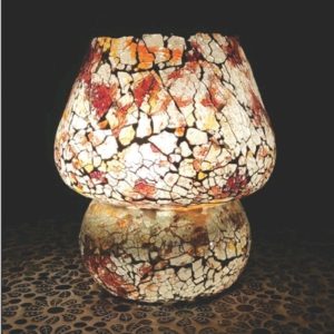 Lampada Fungo Vetro Marmorata Bianca Felicità