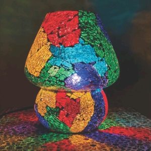 Lampada Fungo Vetro Marmorata Vivacità Multicolore