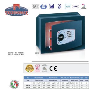 CASSAFORTE BGT/5P 34X46X19.7 HxLxP CON COMBINAZIONE ELETTRONICA DIGITALE TECHNOMAX SERIE BGT