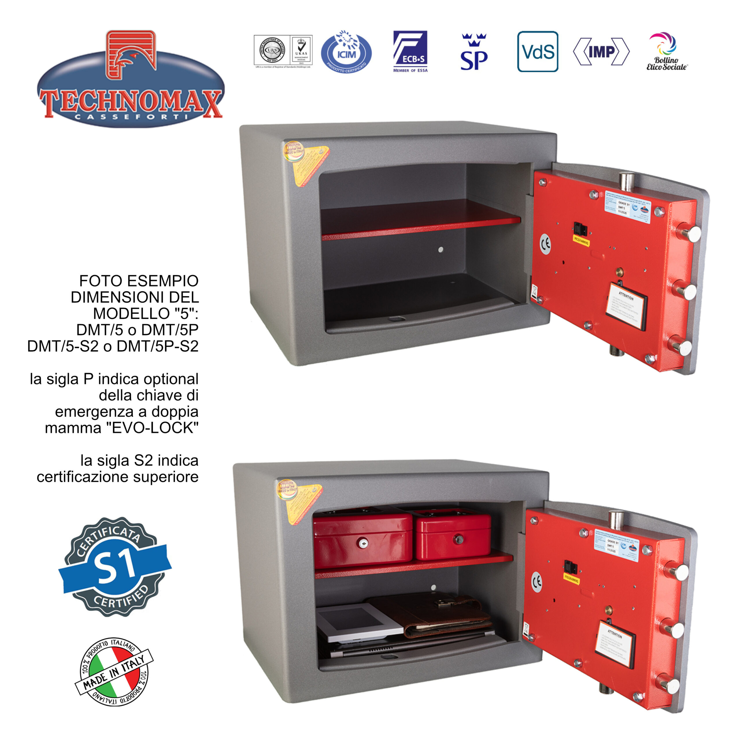 CASSAFORTE DMT/7P 49X43X40 HxLxP CON COMBINAZIONE ELETTRONICA DIGITALE TECHNOMAX DMT - immagine 4