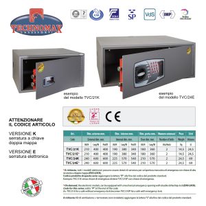 ARMADIO PER TVCC TVC/21K 21X40X40 HxLxP CON CHIAVE DOPPIA MAPPA O COMBINAZIONE CON CHIAVE TECHNOMAX TVC