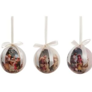 Blanc Mariclò Scatola Regalo Esagonale con 14 Sfere con Decori Assortiti