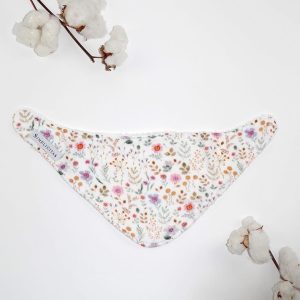 Bavaglino Bandana Fiori Mussola di Cotone e Bamboo Simplicitas