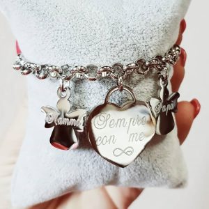 Bracciale cuore e angioletti
