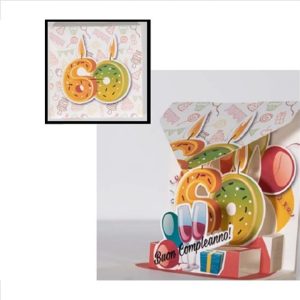 Origamo biglietto auguri – Abbracci – Tanti auguri – 60 Anni