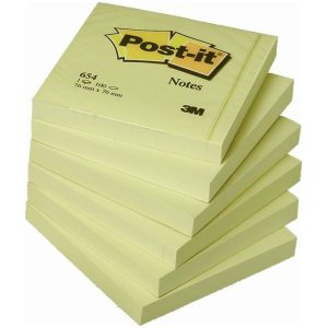 Fogli adesivi riposizionabili – Post-it – 76×76 gialli