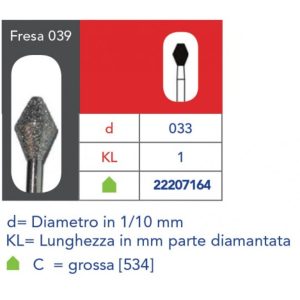 Dr. Stone Fresa Diamantata Barile  FG 039C 033