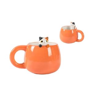 Tazza con Charm Personaggio – Orange Cat – I-Total