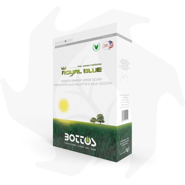 Royal Blue Bottos – 1Kg Sementi professionali per prato verde scuro resistene alle malattie e alla siccitá