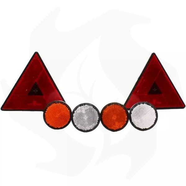 Kit completo di fanali a led e catadiottri triangolari montati su supporto magnetico - immagine 5