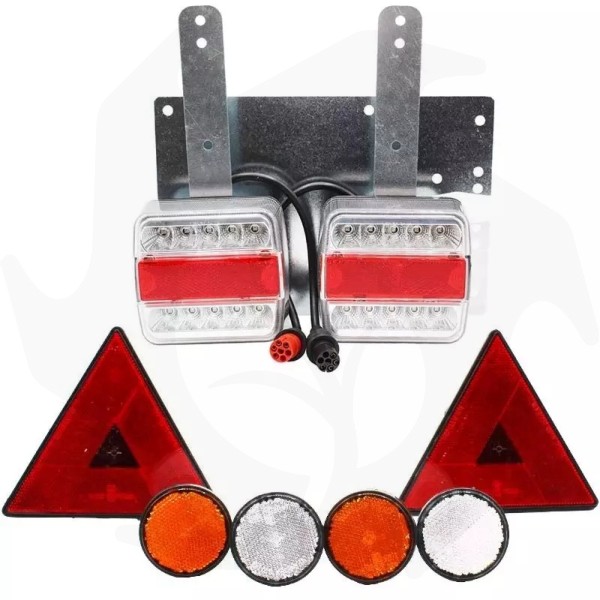 Kit completo di fanali a led e catadiottri triangolari montati su supporto magnetico - immagine 3