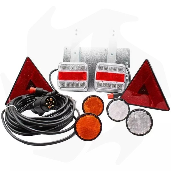 Kit completo di fanali a led e catadiottri triangolari montati su supporto magnetico - immagine 2