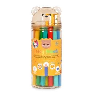 Legami – Pastelli 24 colori con temperino – Teddy Friends