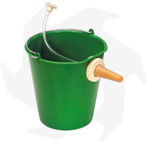 Secchio con poppatoio autopescante da 10lt per allattamento vitelli