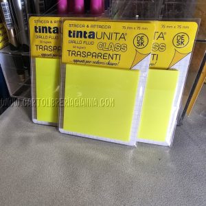 Stacca Attacca Glass – Tinta Unita – 75 x 75 mm – Giallo fluo