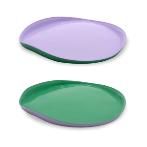 Set 2 Piatti Vetro Lilla e Verde 21cm WD Lifestyle